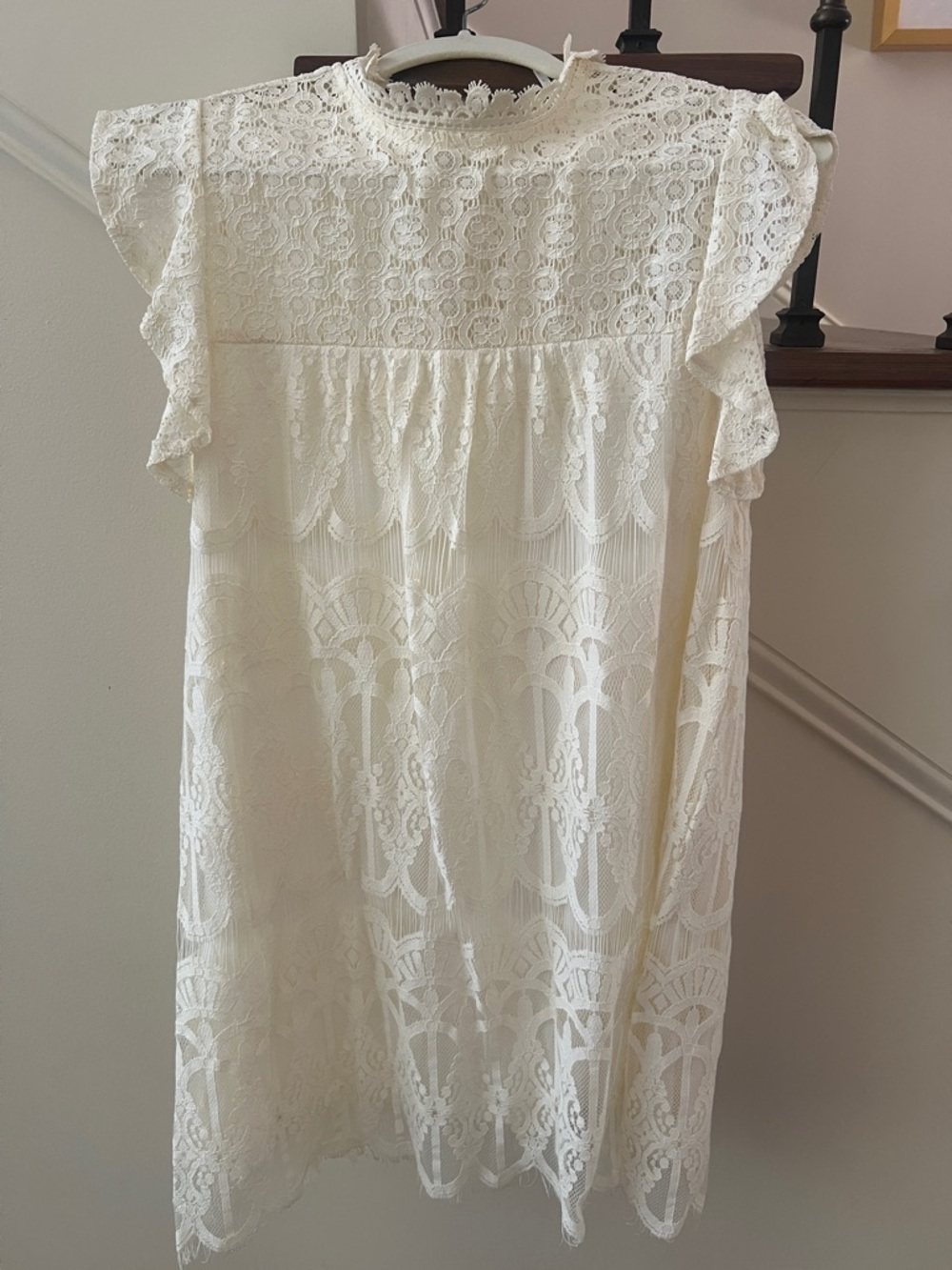 Blu Pepper Cream Lace Mini Dress Small